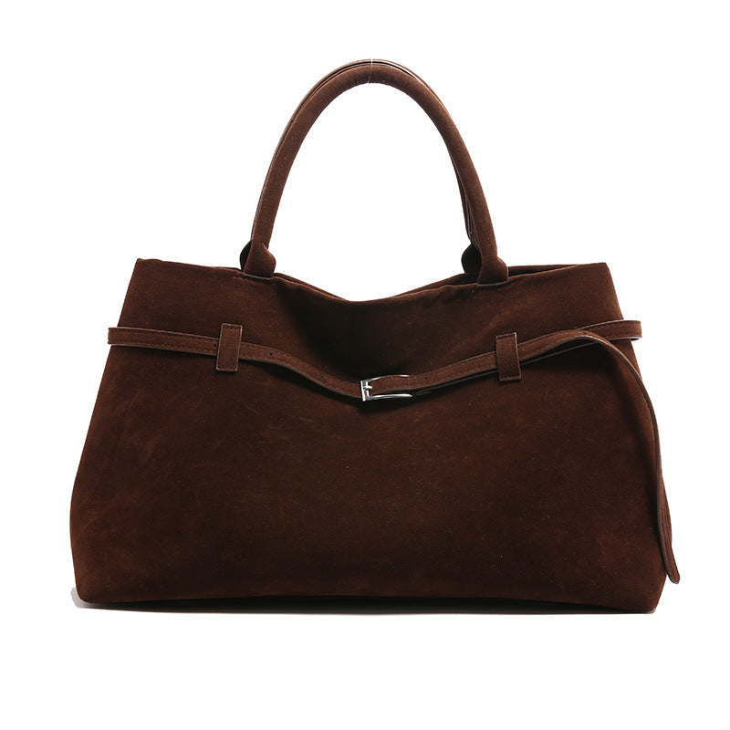 Decorative Solid Faux Suede Handbag