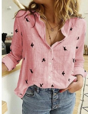 Solid Color Loose Linen Shirt