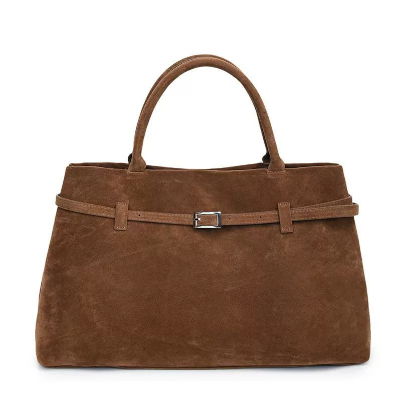 Decorative Solid Faux Suede Handbag