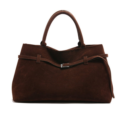 Decorative Solid Faux Suede Handbag