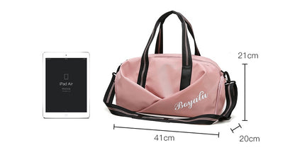 Sports gym bag women's wet and dry shoes