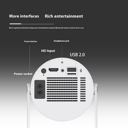 Portable Home Video Projector 180°