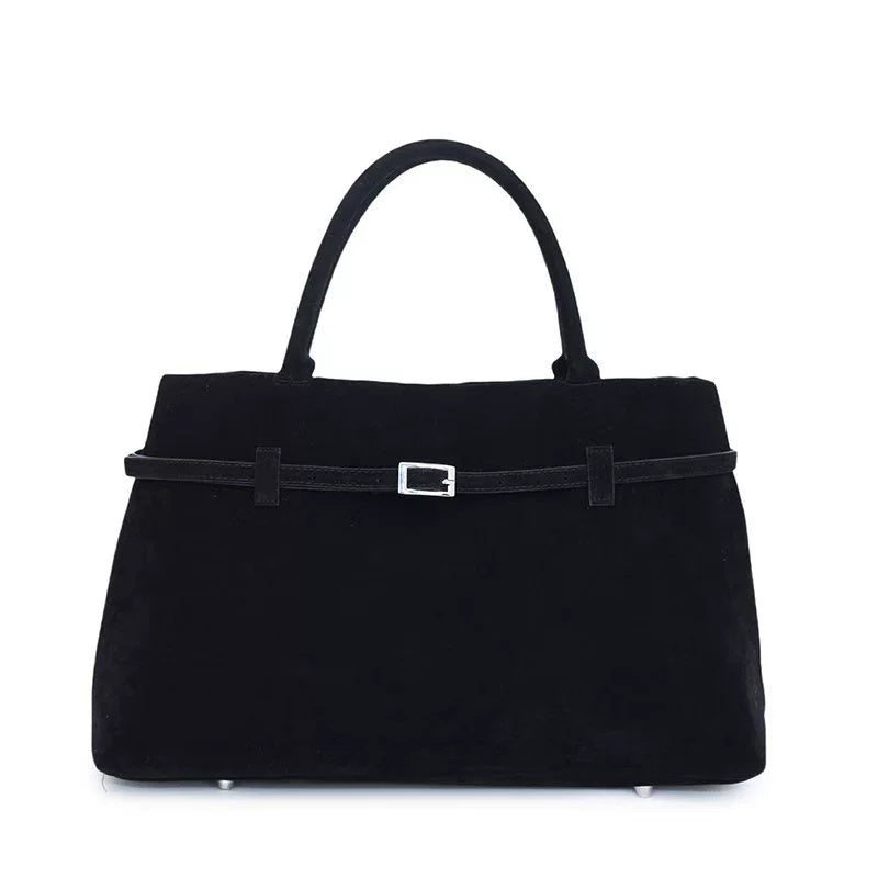 Decorative Solid Faux Suede Handbag